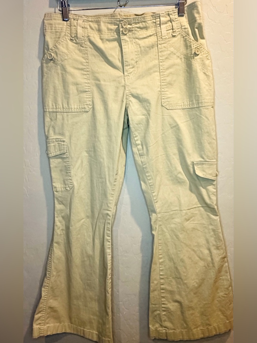Madden Girl Cargo Pants Women’s XL Khaki Wide Leg Casual Utility Pants